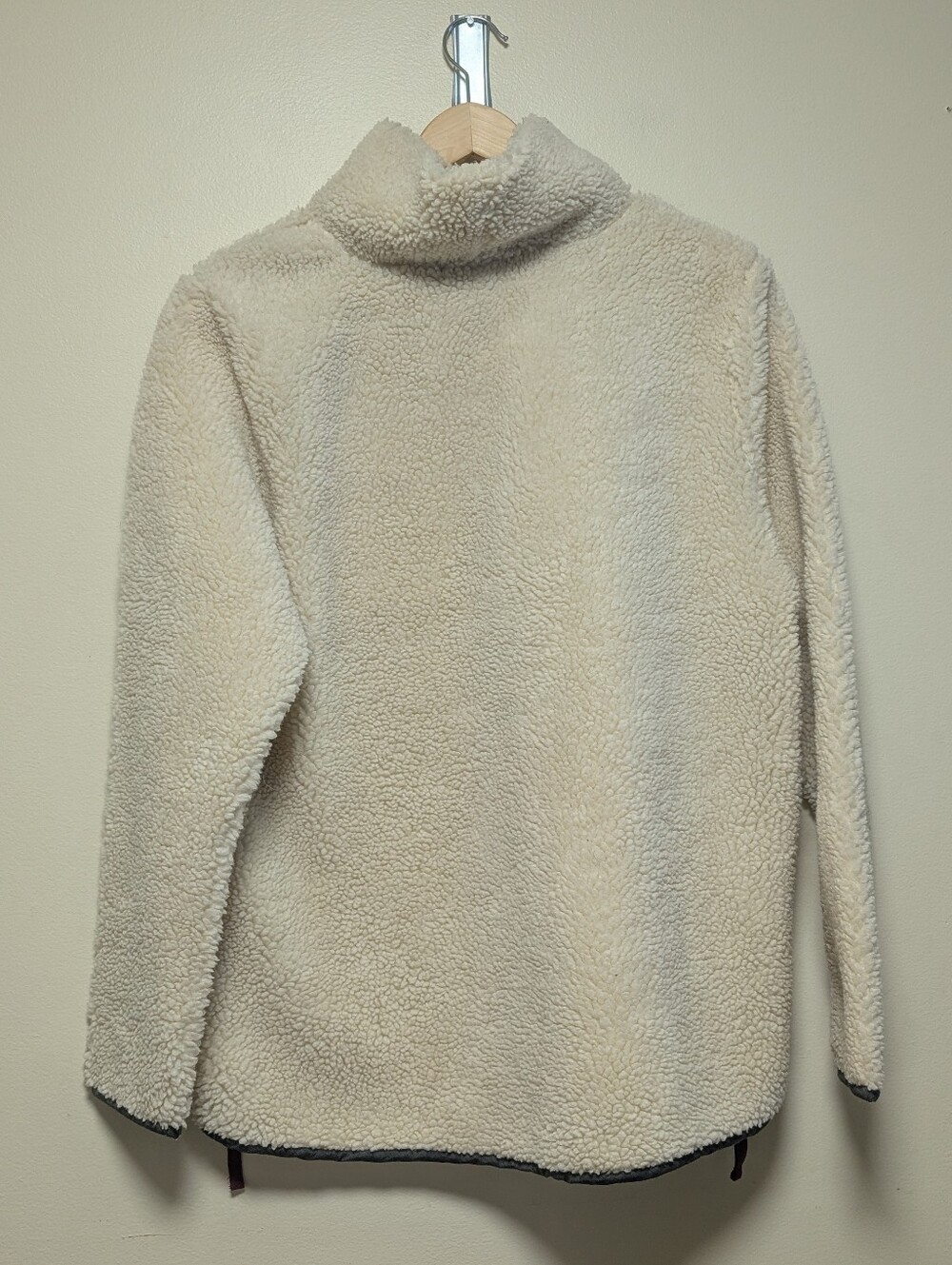 L.L.Bean Signature Sherpa Fleece Pullover Cream Teddy Fleece Jacket Large - Picture 5 of 7